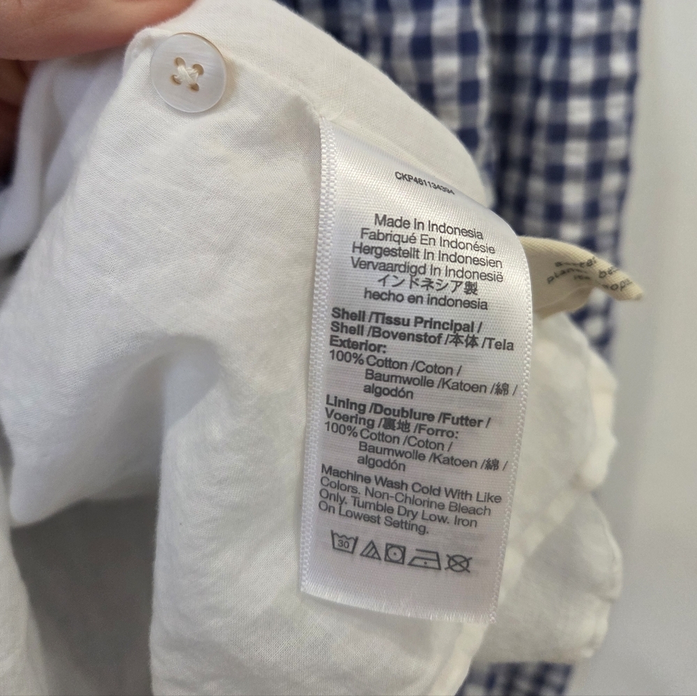 Madewell Patchwork Gingham Button-Front Tiered Bl… - image 9